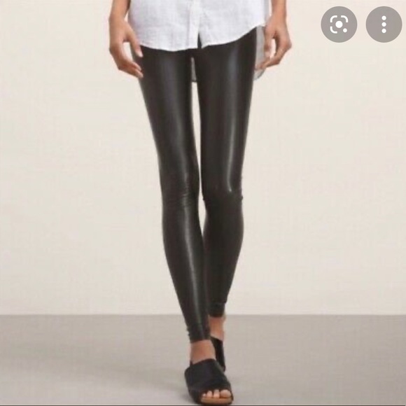 Wilfred Free Black Leather Stretch Leggings - Picture 1 of 5